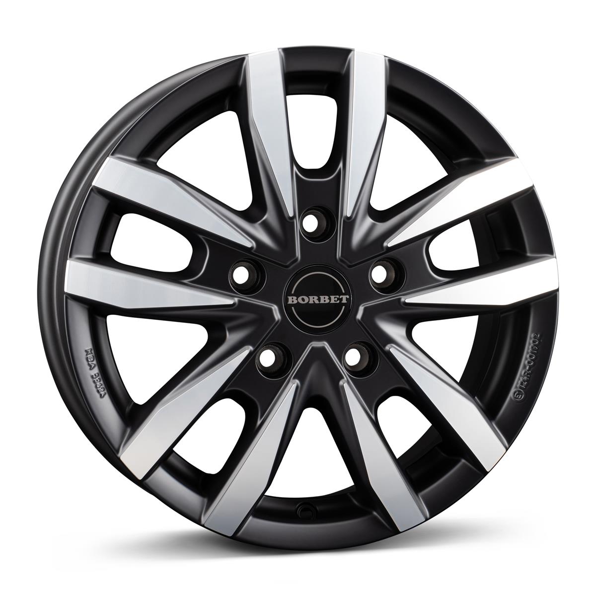 CW5 black polished matt 6x16 5x118 ET68 CB71,1 60° 1350 kg 497703