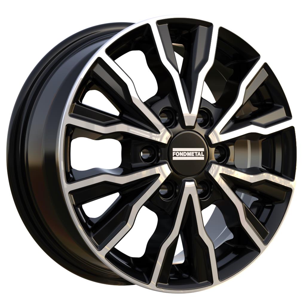 PRO2 Glossy Black Machined 7x17 6x120 ET48 CB74,5 60° 1250 kg RF19904