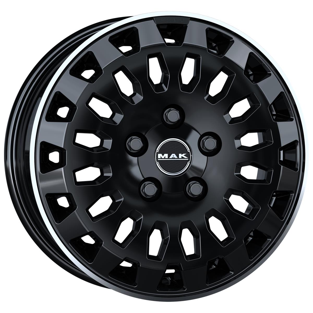 Overland Gloss Black Mirror Ring 7x17 5x118 ET45 CB71,1 60° 1075 kg F7070RVGL45D
