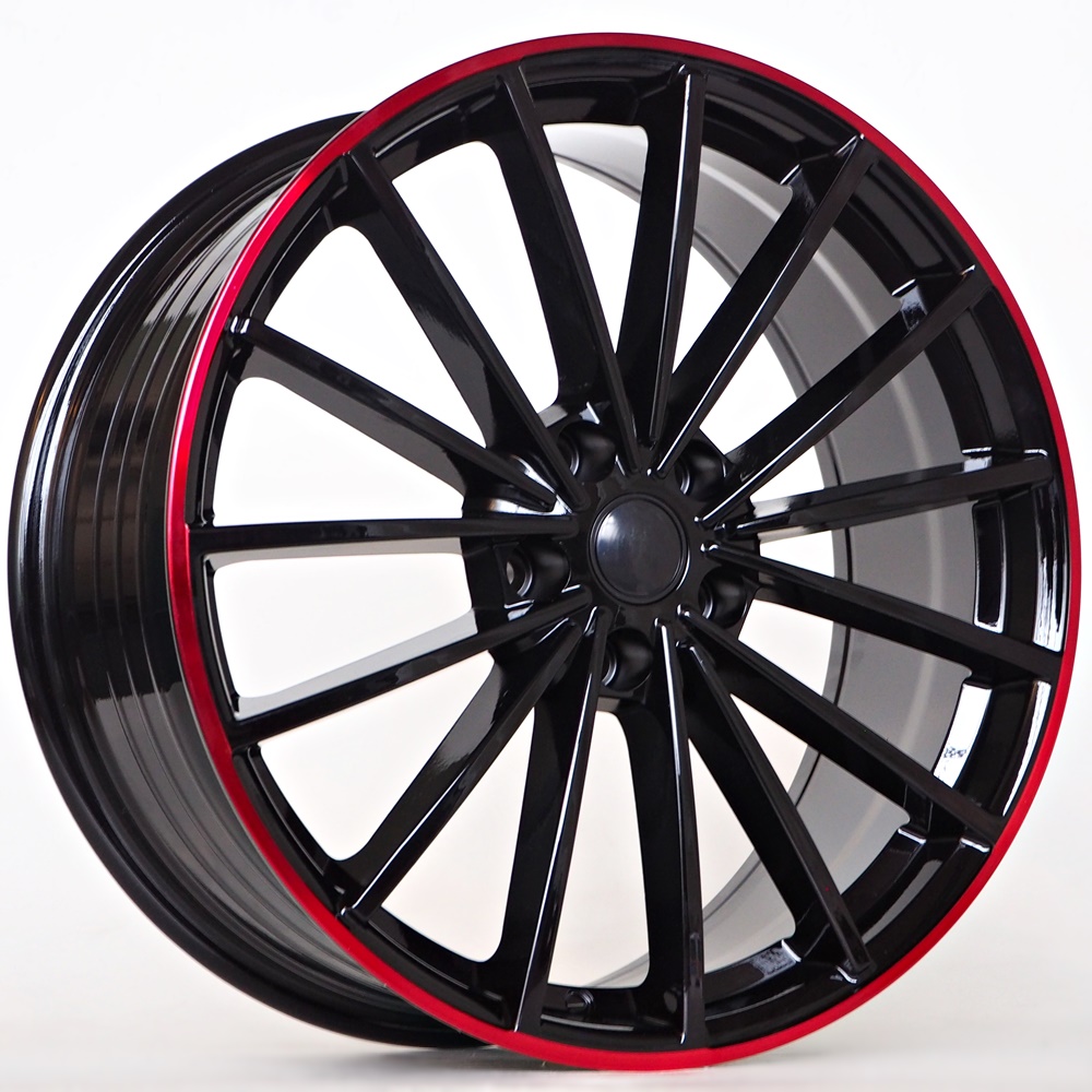 Vegas 8X18 5X112 ET42 57,1 Glossy Black Red Line